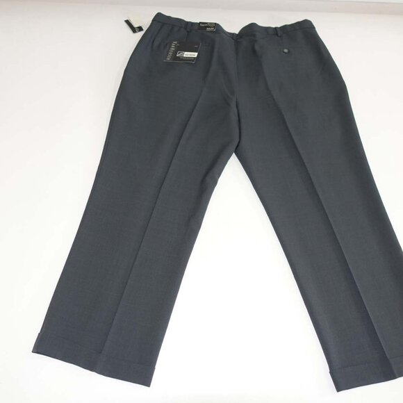 Van Heusen Men's No Iron Dress Pants 44 x 29 NWT Charcoal Gray Pleated Slacks - Picture 5 of 8